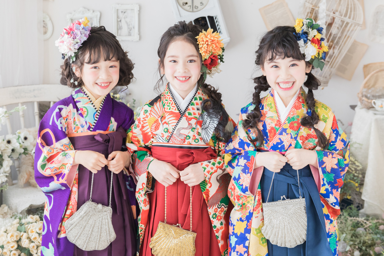 小学生 女の子 袴と髪飾りとブーツセット - キッチン・日用品・その他