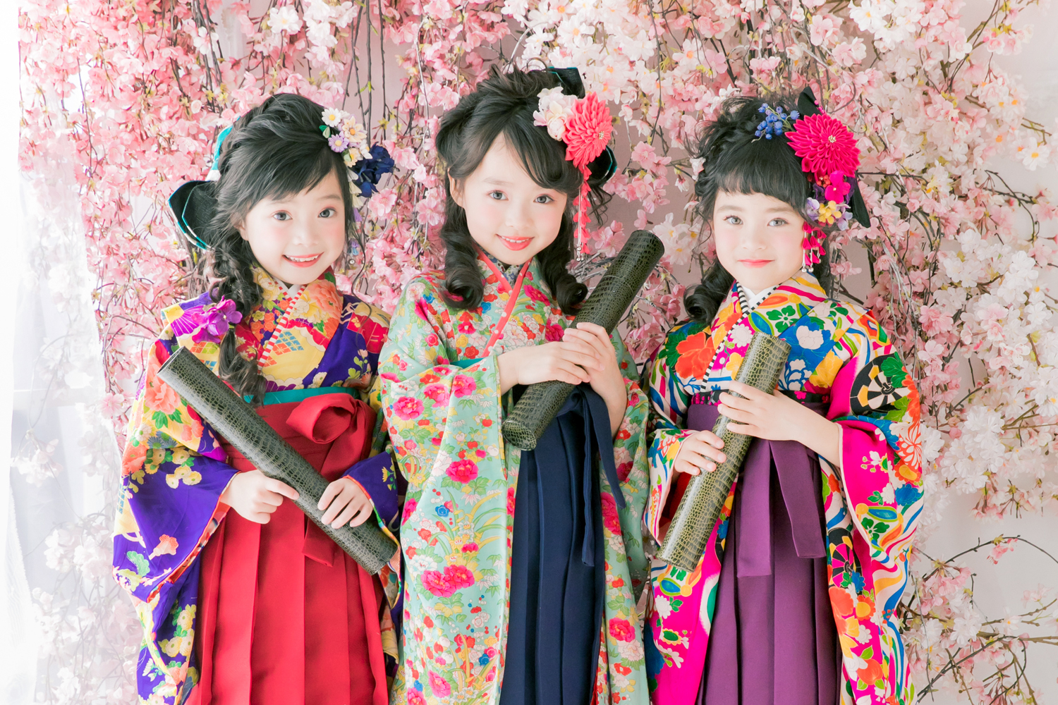 卒業式☆小学生 女の子 袴セット フルセット ブーツ 髪飾 - 和服