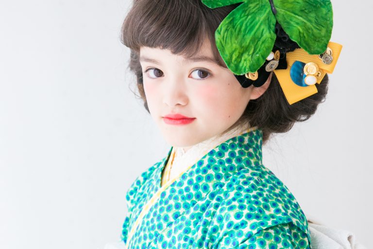 七五三　3歳　セット　つけ毛も♡ KYOETSU ( セパレート 二部式被布セット ) 簡単着付け 4点セット