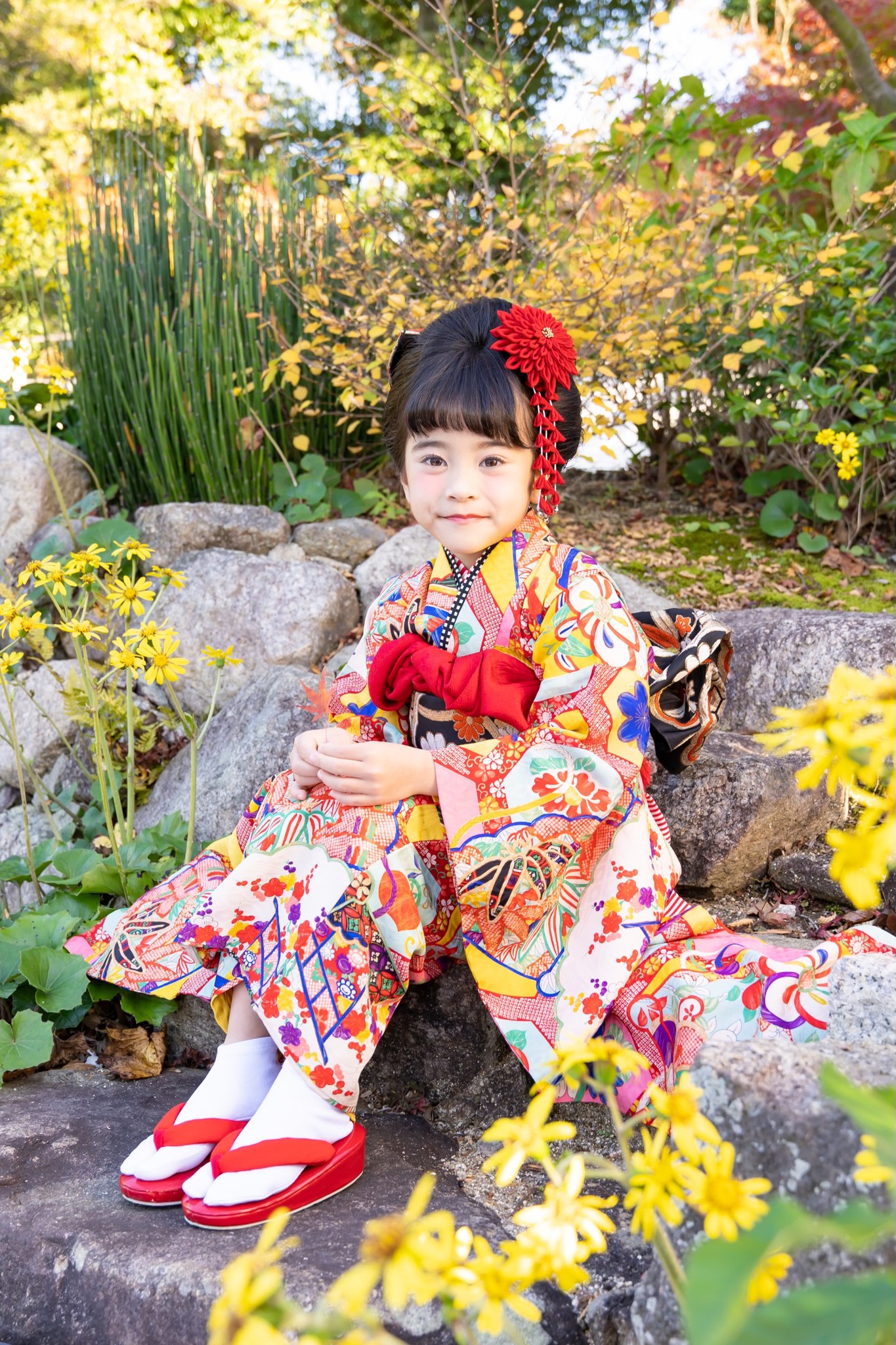 興正寺の七五三写真 アンティーク着物の女の子