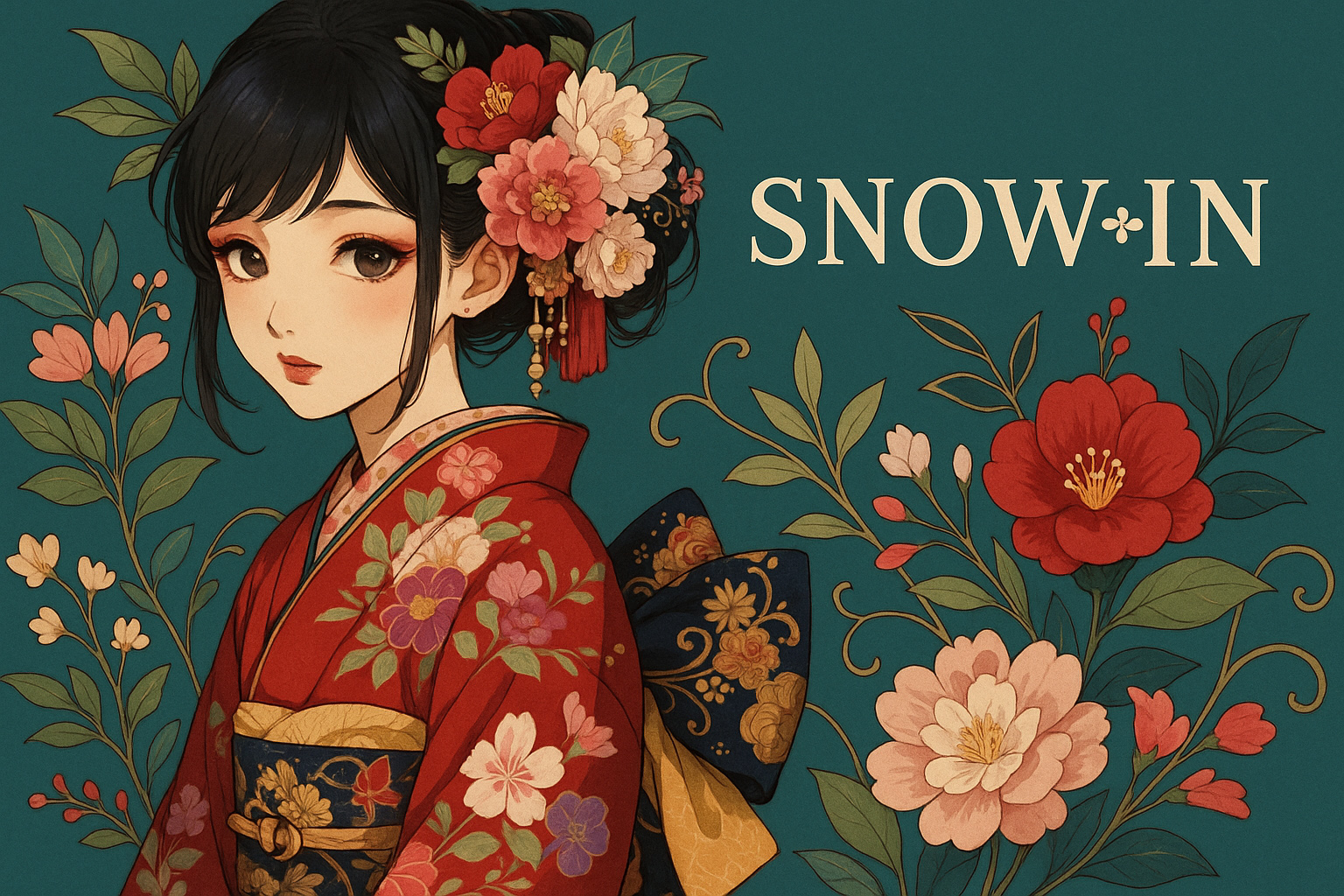 名古屋のフォトスタジオ「スノーイン」の成人式前撮りフォトの振袖画像